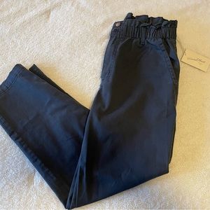 NWT Paper bag waist navy trousers (size 8)